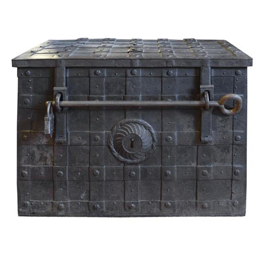 A Wrought Iron Safe Box 35" W x 25" D x 24" H (1 of 4)