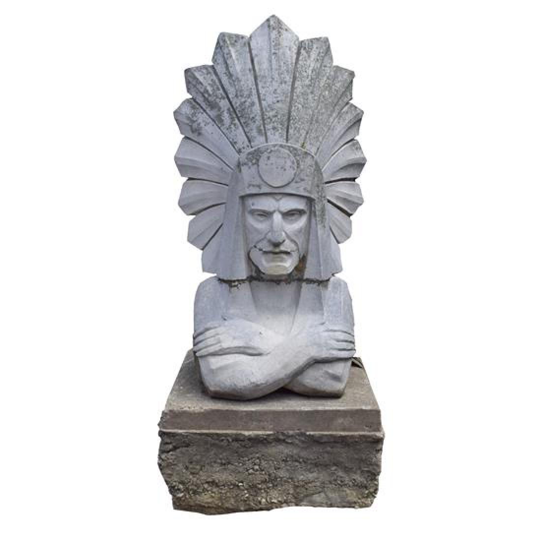 A Monumental Terra Cotta Native American Bust from the (1 of 4)