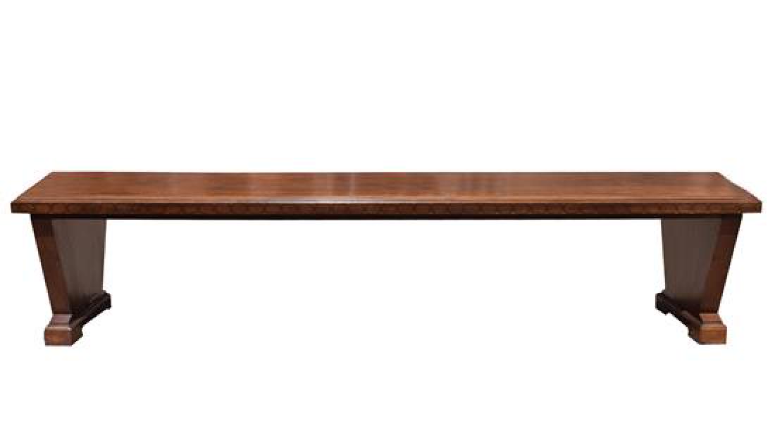 A Mahogany and Ebony Inlaid Library Table 138" W x 36" (1 of 3)