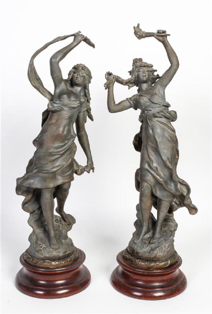A Pair of Cast Metal Figures Height of taller 21 3/4 (1 of 1)