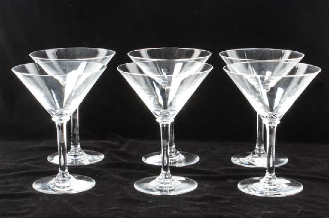 * A Set of Six Baccarat Martini Stems Height 6 inches.: * A Set of Six Baccarat Martini Stems with etched signatures. Height 6 inches. Estimate $150-250 Property from the Estate of Steve and Peggy Fossett, Carmel, California