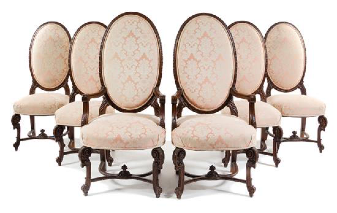* A Set of Six Louis XVI Style Walnut Dining Chairs (1 of 1)