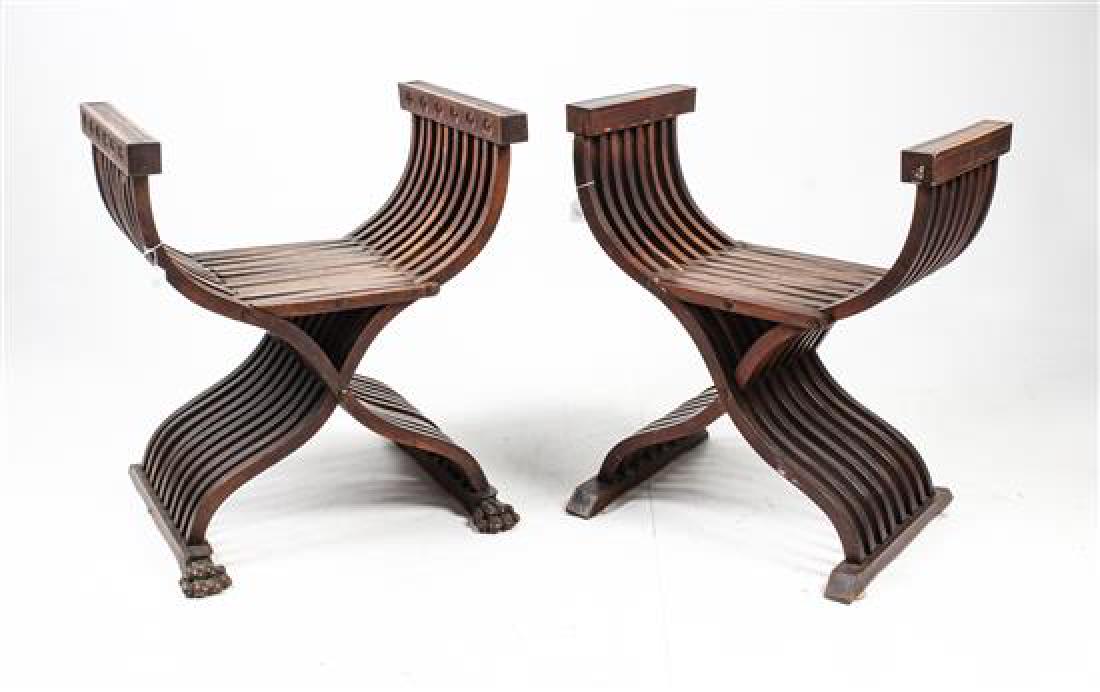 * Two Continental Savonarola Stools Height 28 3/4 (1 of 1)