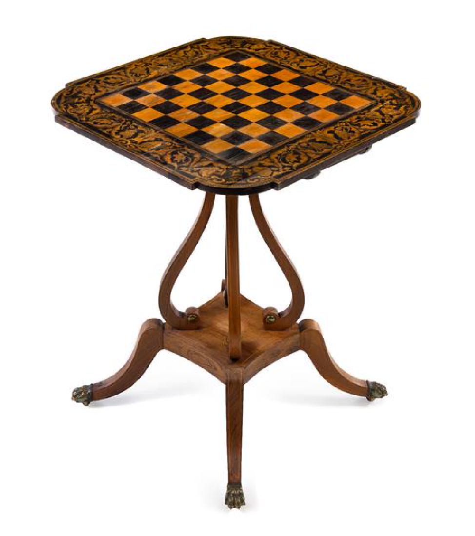 * A Regency Stencil Decorated Game Table Height 28 x (1 of 1)
