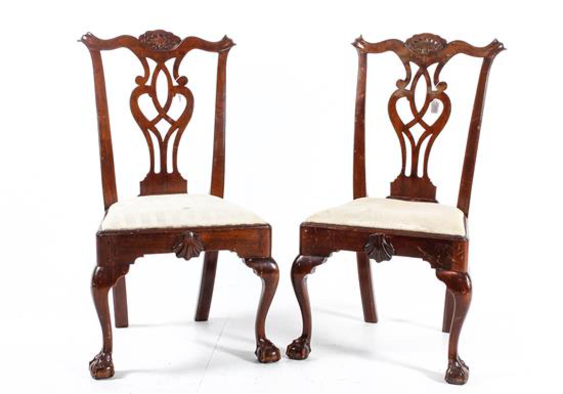 A Pair of Chippendale Style Mahogany Side Chairs Height (1 of 1)