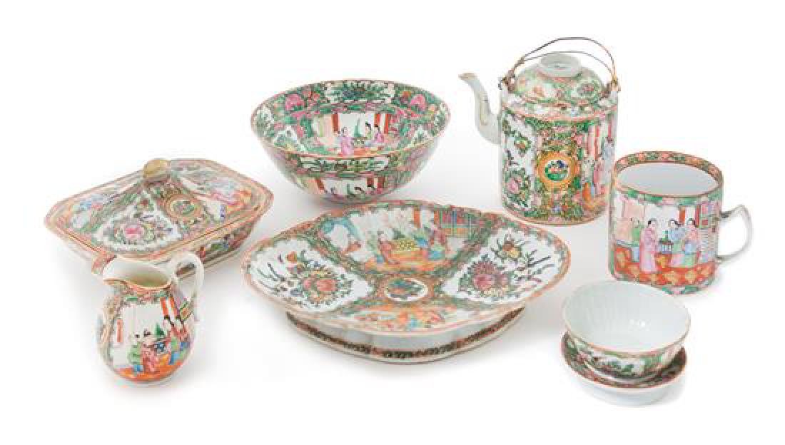 * Seven Chinese Rose Medallion Porcelain Articles (1 of 1)