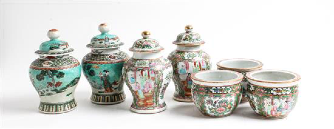 * Seven Famille Rose Porcelain Vessels Height of (1 of 1)