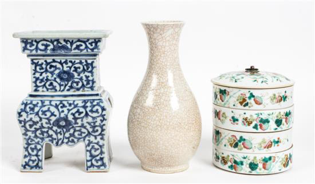 Three Chinese Porcelain Articles Height of tallest 9 (1 of 1)