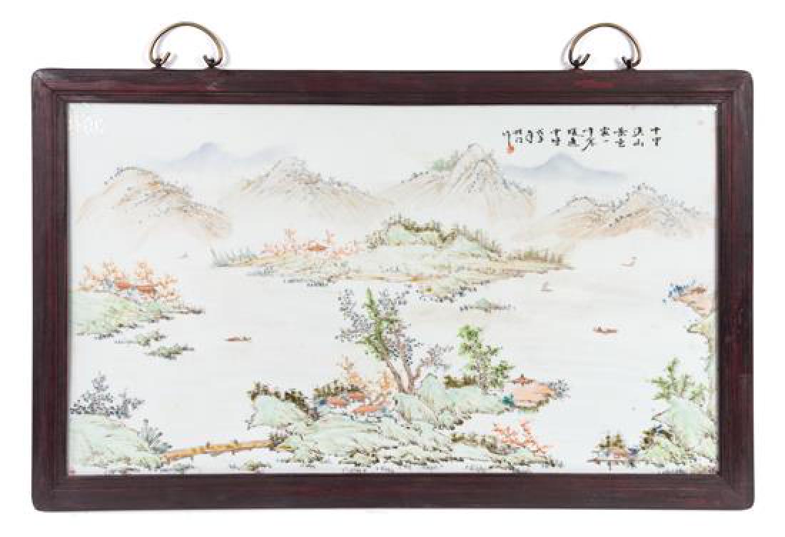 A Set of Four Chinese Porcelain Plaques Height 16 1/2 x (1 of 4)