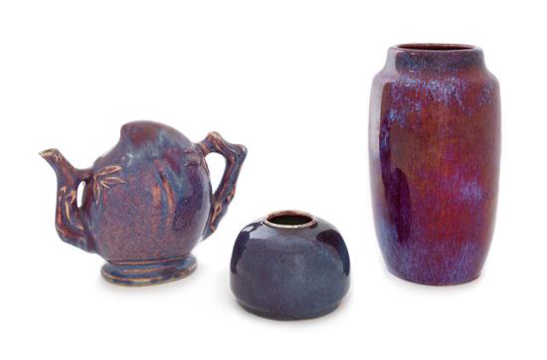 Three Chinese Flambe Porcelain Articles Height of (1 of 1)