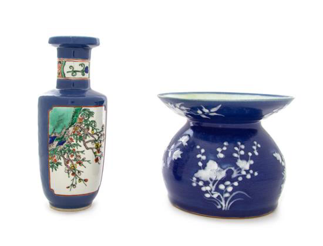 Two Chinese Blue Glazed Porcelain Vessels Height of (1 of 1)