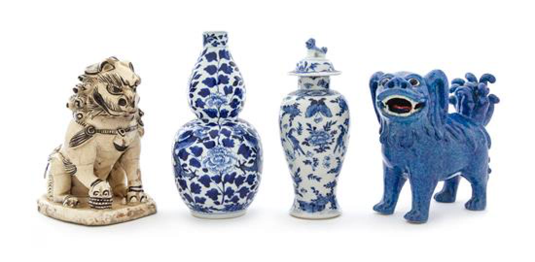 Four Chinese Porcelain Articles Height of tallest 9 1/4 (1 of 2)