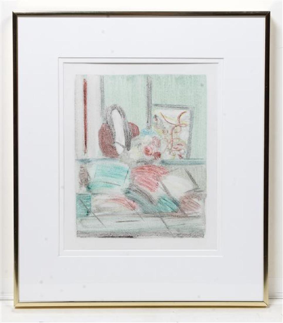 Matt Phillips, (American, 1927-2017), Decorative Table,: Matt Phillips (American, 1927-2017) Decorative Table, 1977 monotype signed in pencil 10 x 8 inches. Estimate $100-200 Provenance: Donald Morris Gallery, Birmingham