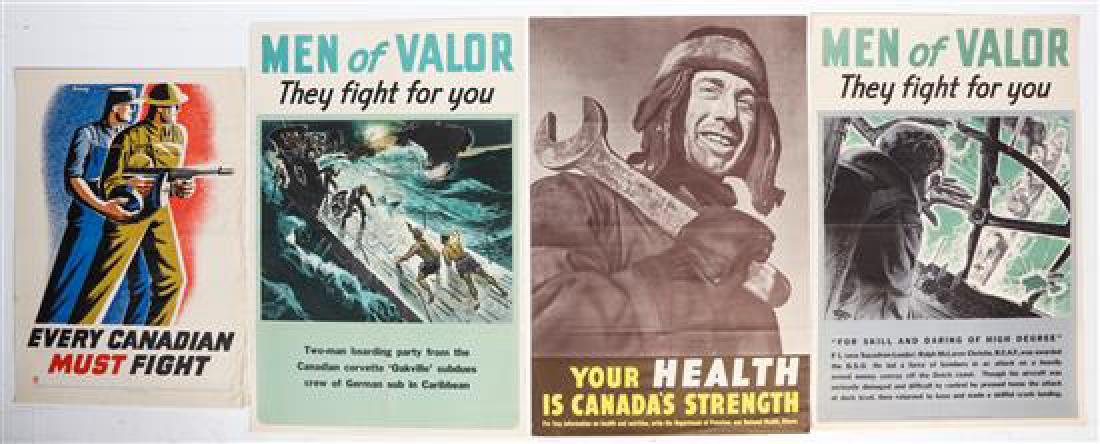 * A Group of Four Canadian WWII Posters Largest 36 x 24 (1 of 1)