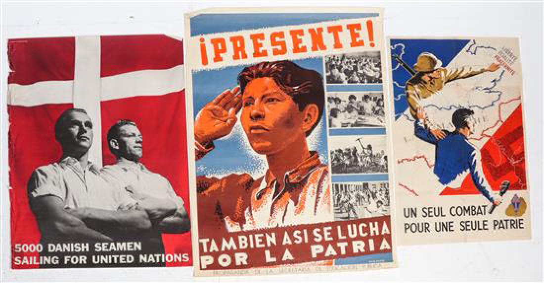 * A Group of Five European WWI and WWII Posters Largest (1 of 2)