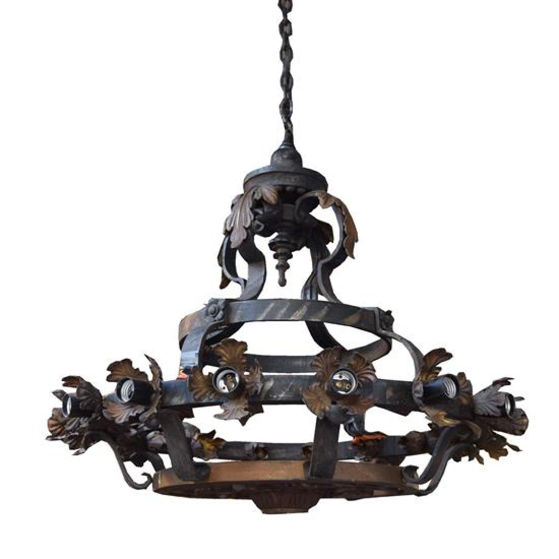 A Set of Four Wrought Iron Chandeliers 24" W x 24" D x (1 of 5)