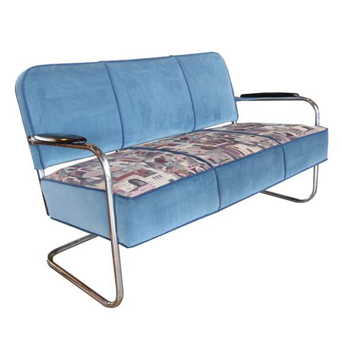 A Mid-Century Upholstered Sofa 60" W x 25" D x 31.5" H (1 of 4)