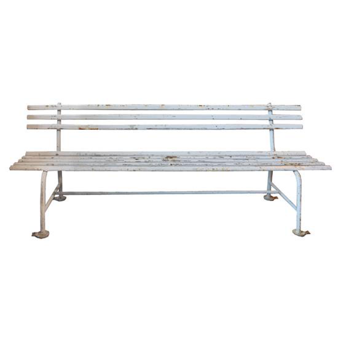 A Metal Garden Bench 78.5" W x 19" D x 29" H (1 of 4)