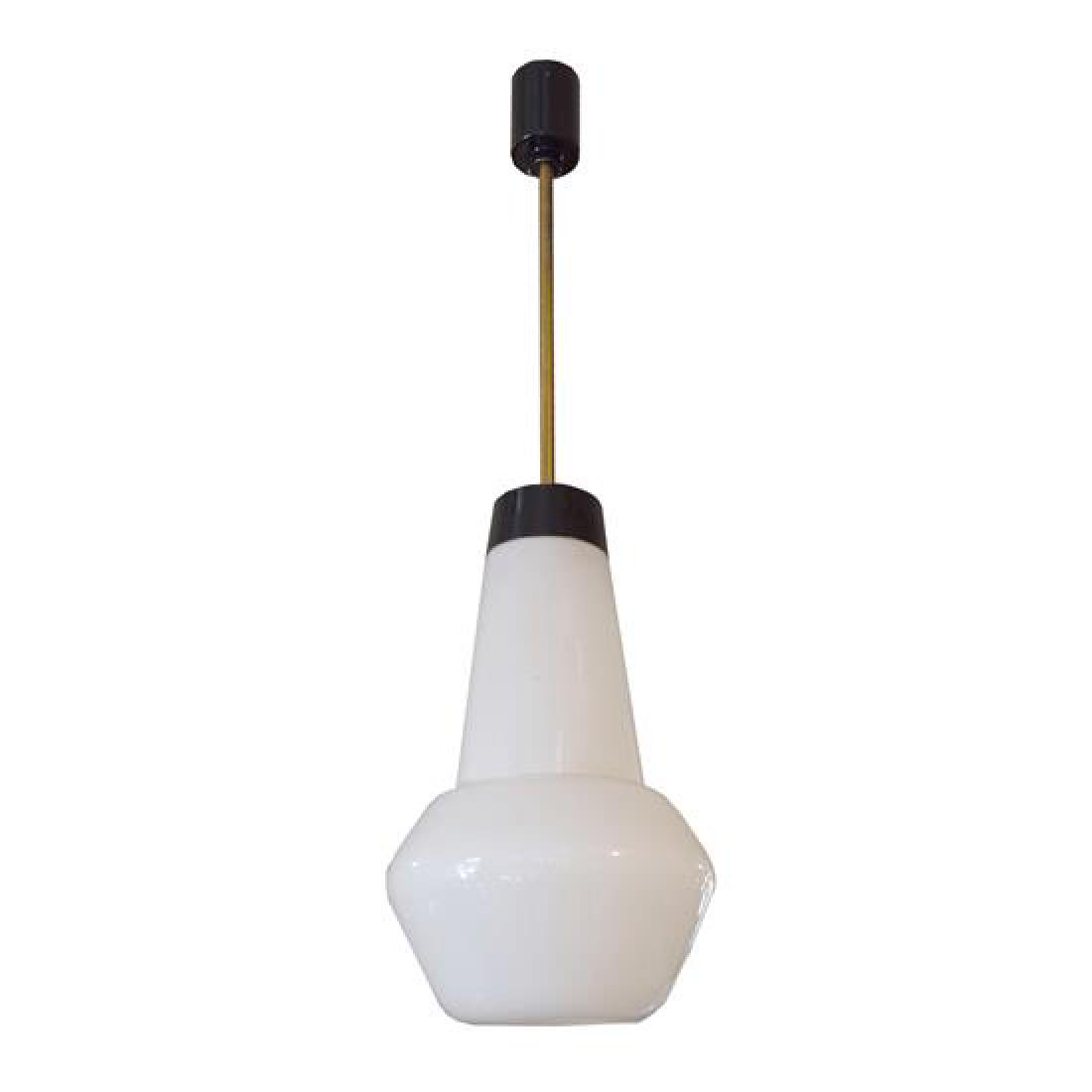A Mid-Century Brass Pendant Light 9" W x 9" D x 32" H: A Mid-Century Brass Pendant Light italy, mid-20th century 9" W x 9" D x 32" H Estimate $300-500
