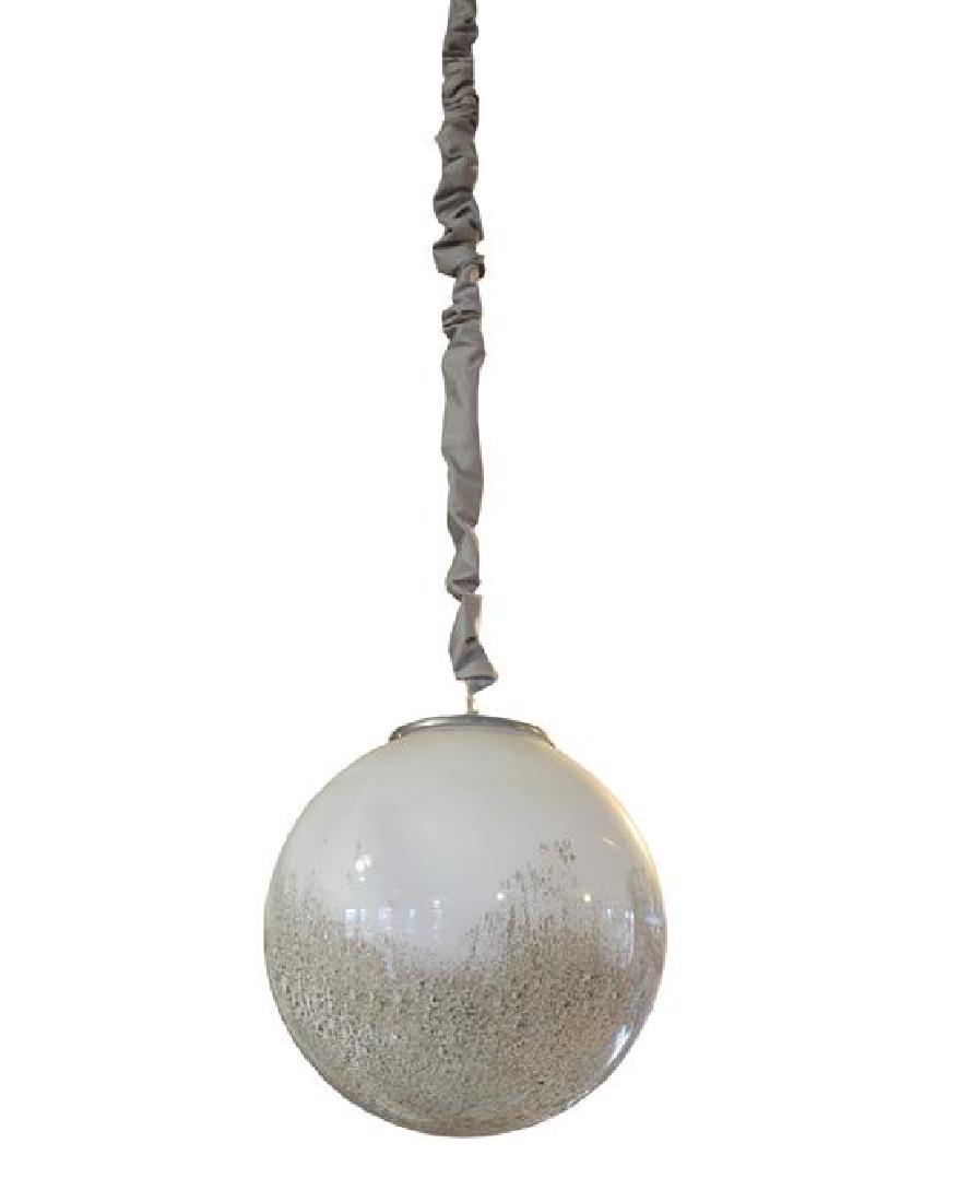 A Mid-Century Glass Pendant Light 13" W x 13" W x 61" H: A Mid-Century Glass Pendant Light argentina, circa 1950 13" W x 13" W x 61" H Estimate $400-600