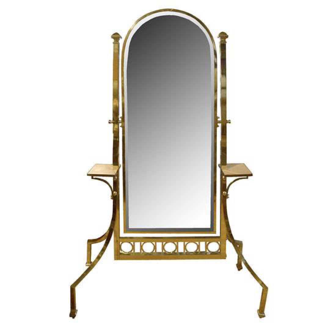 A Brass Dressing Mirror 46" W x 19" D x 76.5" H (1 of 6)