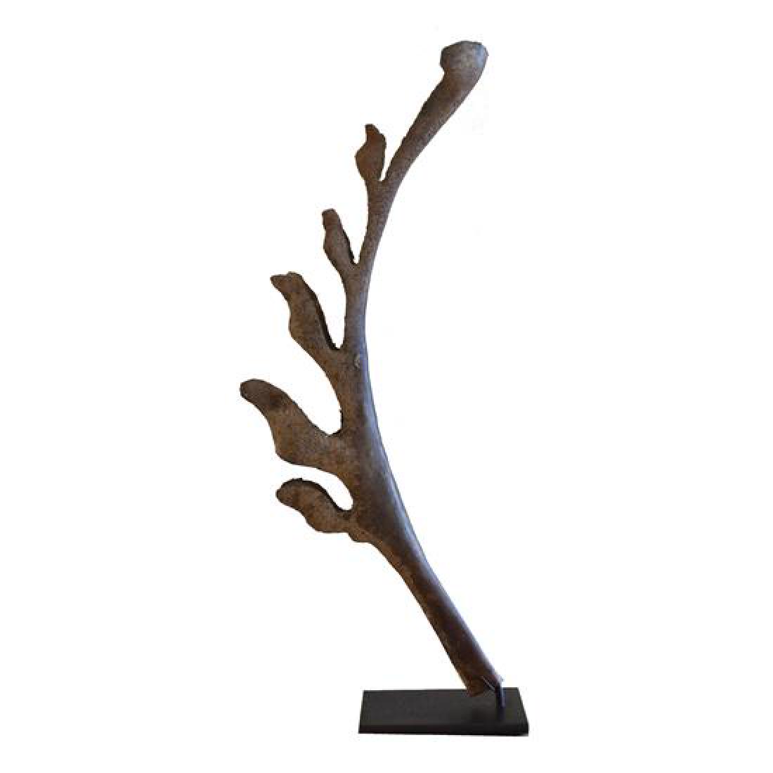 A Wrought Iron Leaf Fragment from the Estate of Jose: A Wrought Iron Leaf Fragment from the Estate of Jose Thenee argentina, 20th century 7" W x 2.5" D x 16.5" H Estimate $100-200