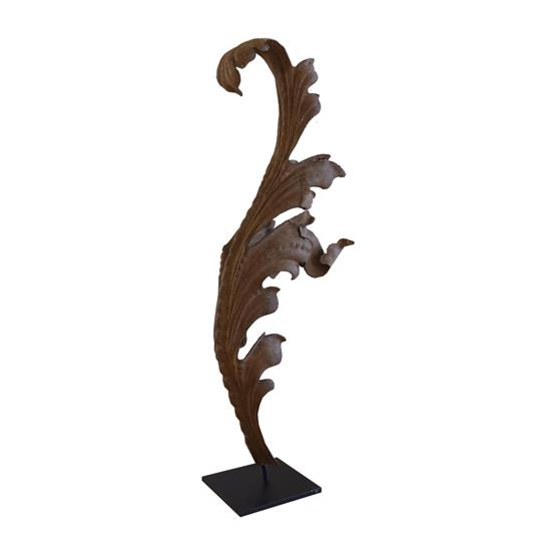A Wrought Iron Leaf Fragment from the Estate of Jose: A Wrought Iron Leaf Fragment from the Estate of Jose Thenee argentina, 20th century 6" W x 4" D x 20" H Estimate $100-200