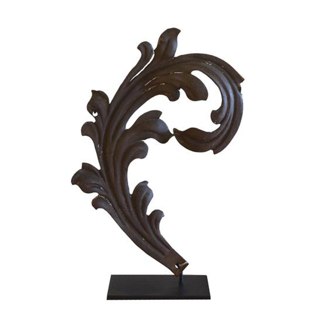 A Wrought Iron Leaf Fragment from the Estate of Jose: A Wrought Iron Leaf Fragment from the Estate of Jose Thenee argentina, 20th century Wrought iron 8" W x 2.5" D x 13" H Estimate $100-200