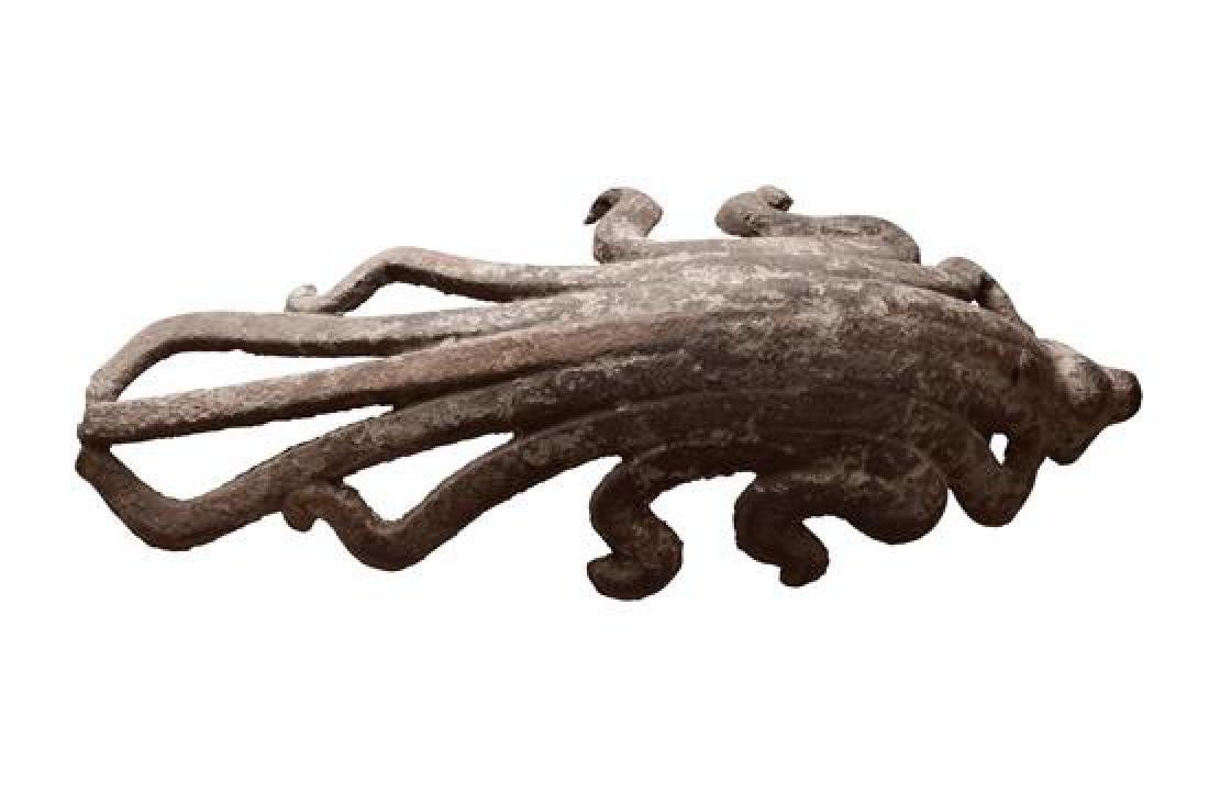 A Cast Iron Architectural Fragment 7" W x 5" D x 18.5" (1 of 3)