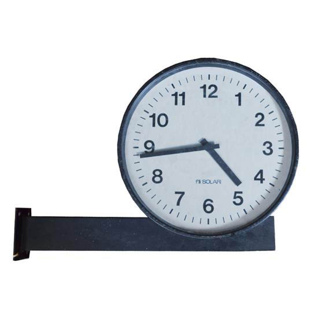 A Double Sided Clock, Fratelli Solari 25" W x 6" D x (1 of 3)