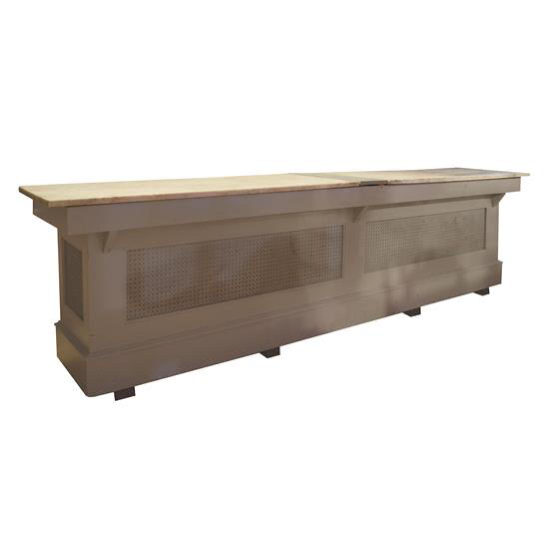 A Wood, Marble and Iron Country Store Counter 123.75" W (1 of 3)