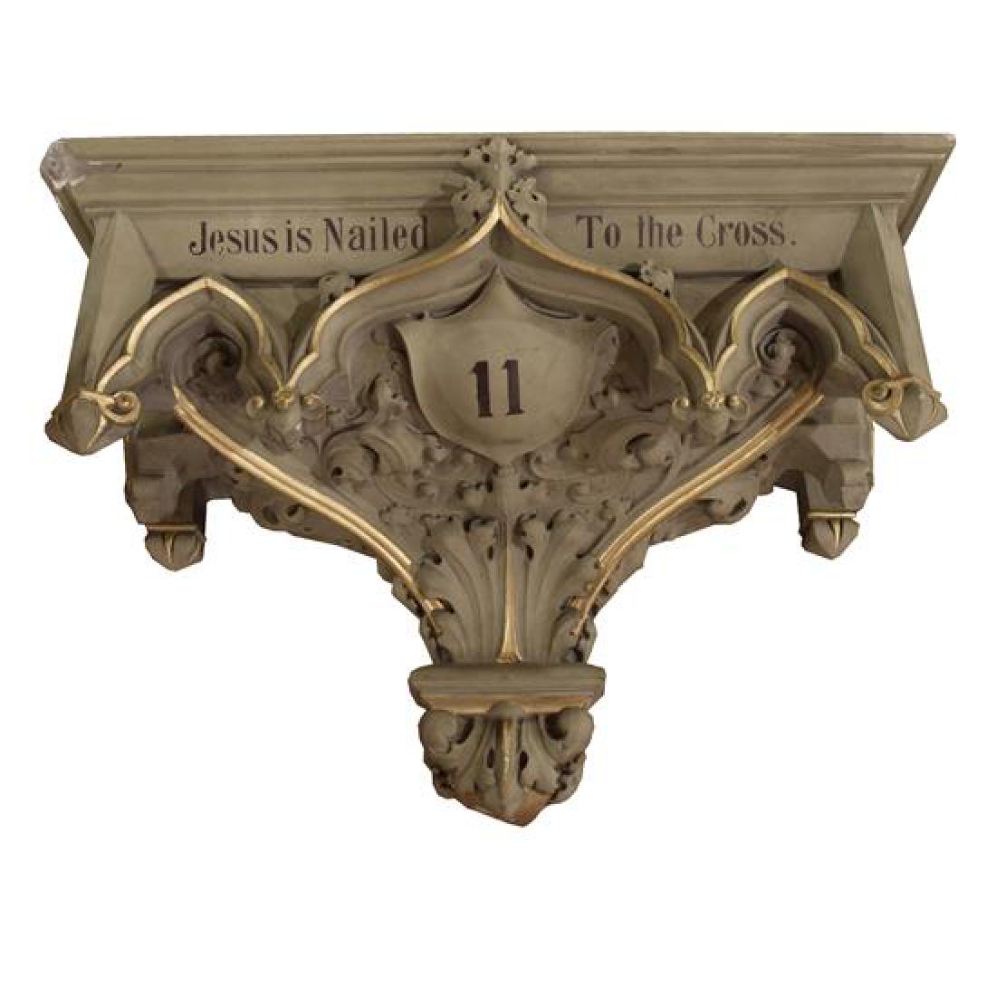 A Painted Cast Composition Bracket 31.5" W x 15" D x (1 of 3)