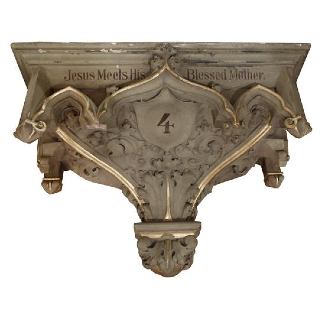 A Painted Cast Composition Bracket 31.5" W x 21" D x (1 of 3)