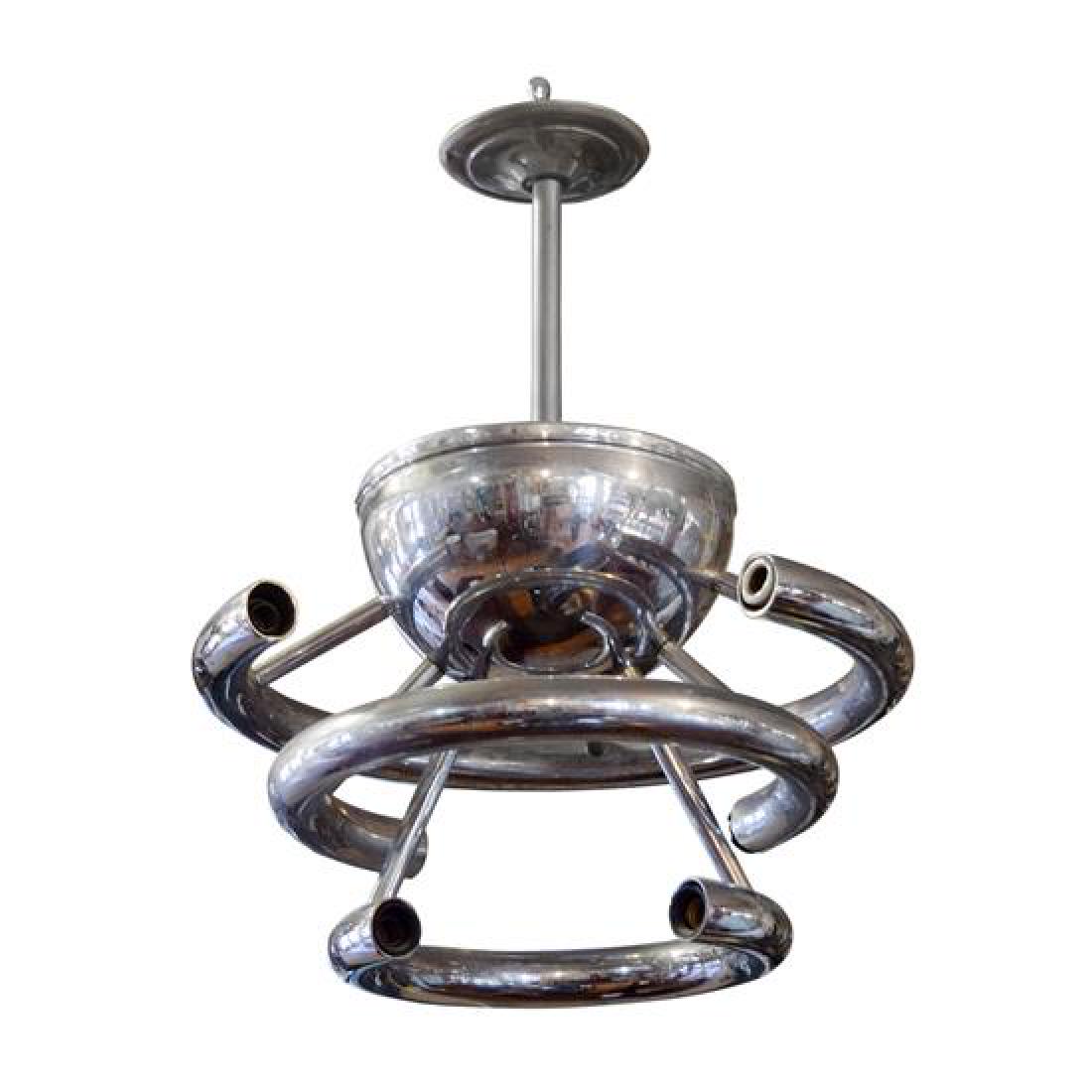 A Six-Light Chrome Light Fixture 14" W x 14" D x 18" H (1 of 3)