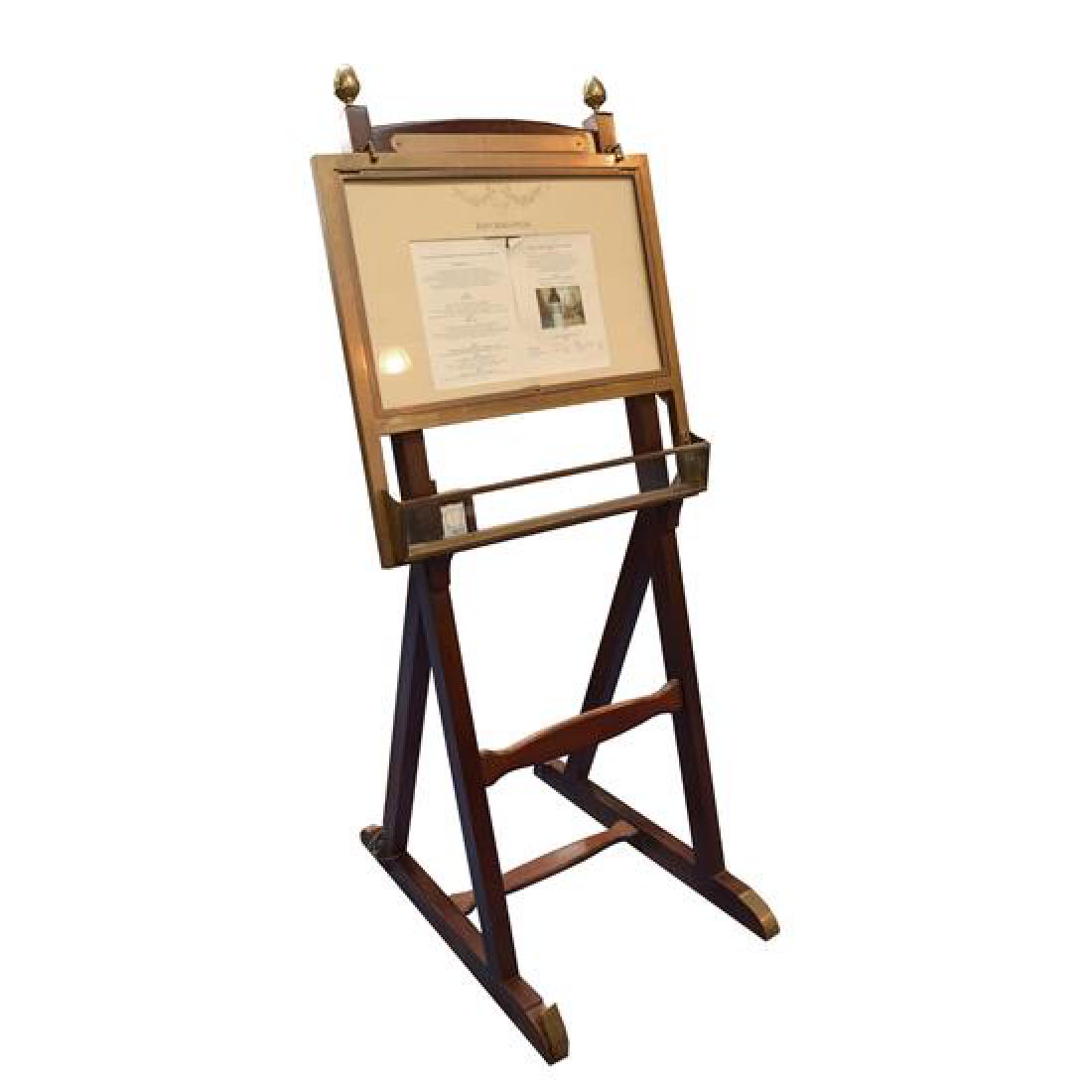 A Wood and Glass French Cafe Menu Stand 31" W x 37" D x (1 of 5)