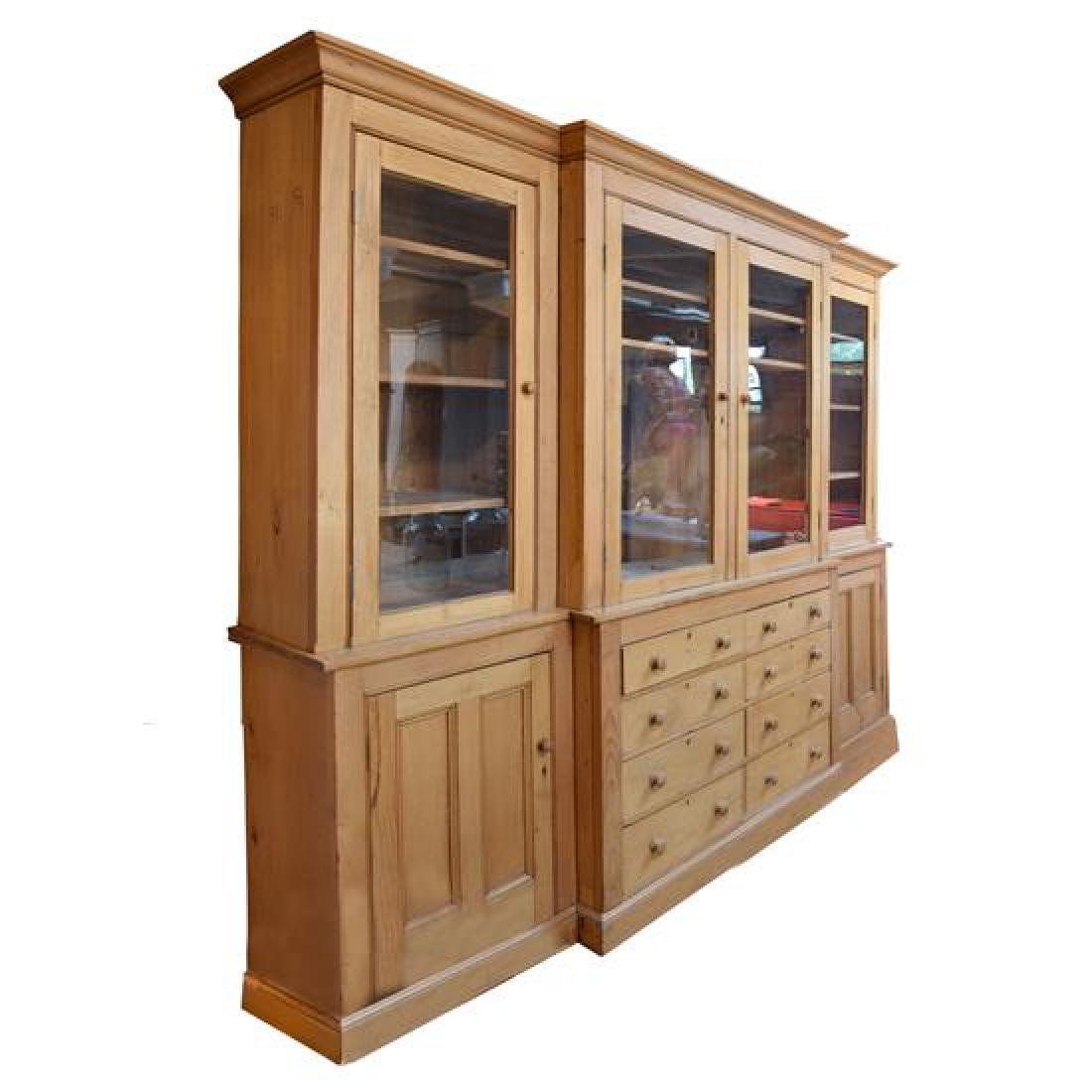 A Pine Breakfront Cabinet 121" W x 24.5" D x 99" H (1 of 5)
