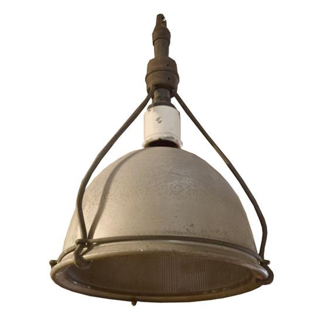 A Holophane Light Fixture with Aluminum Shade 12.5" W x (1 of 2)