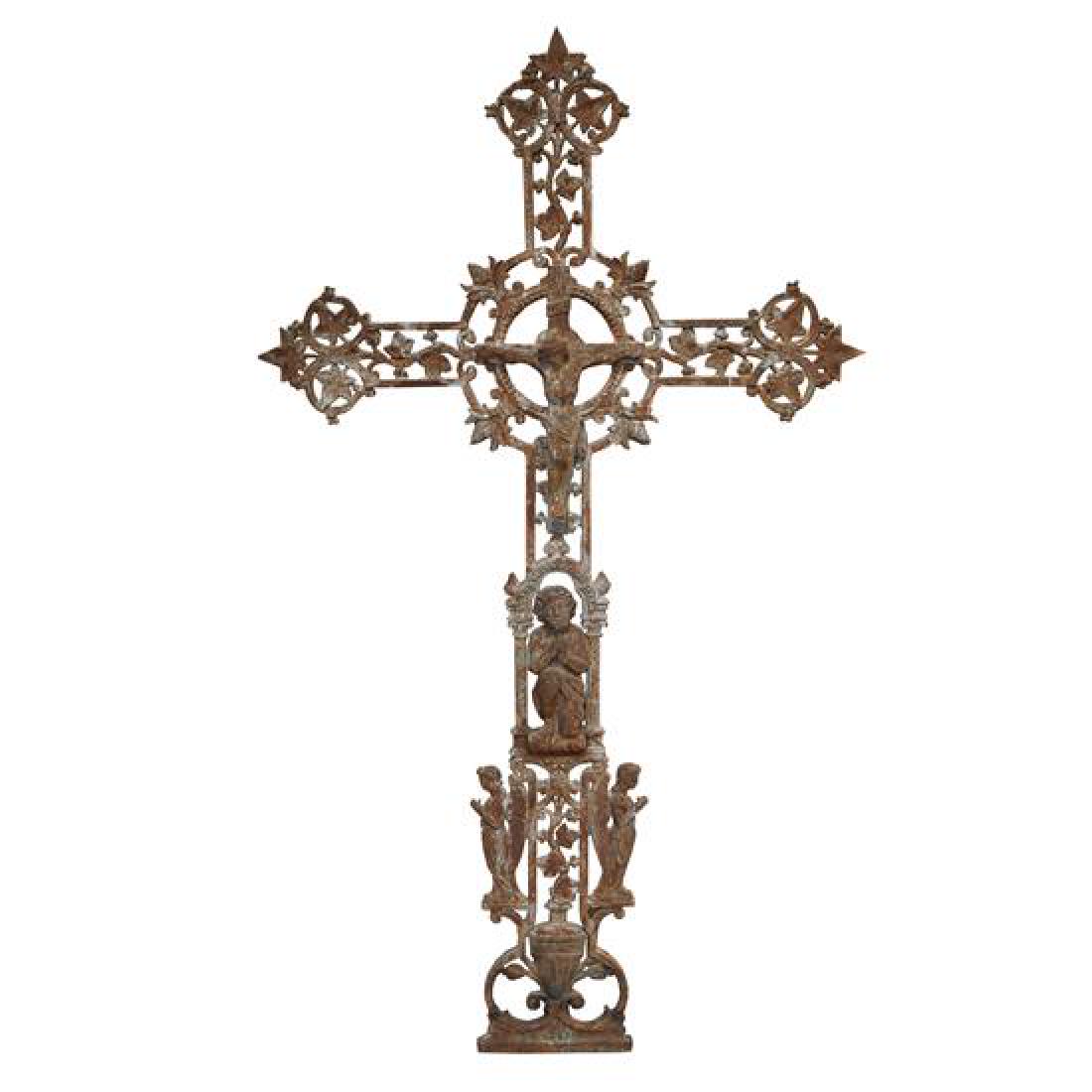 A Cast Iron Crucifix 27" W (1 of 3)