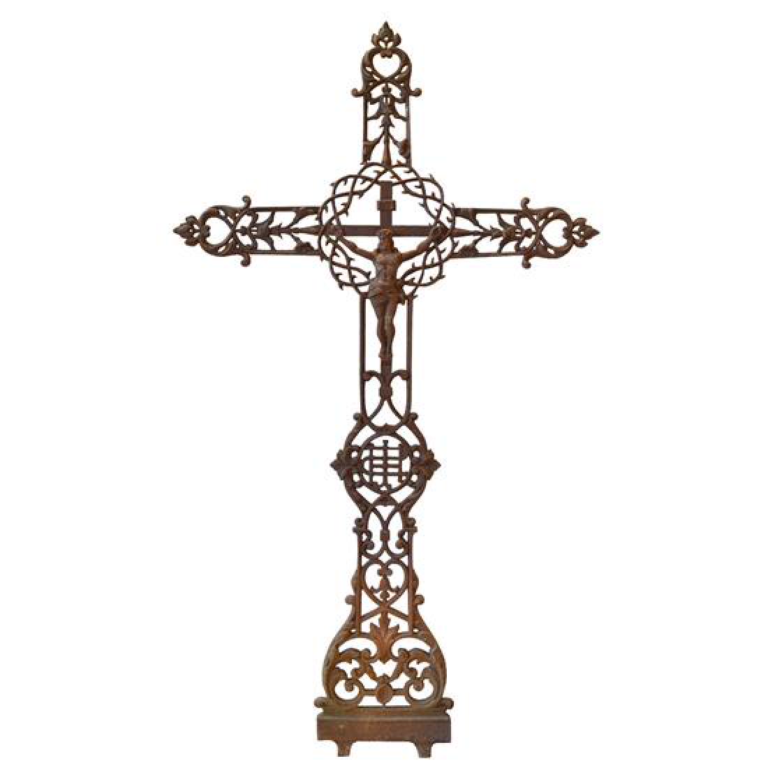 A Cast Iron Crucifix 37" W x 2" D x 63" H (1 of 3)