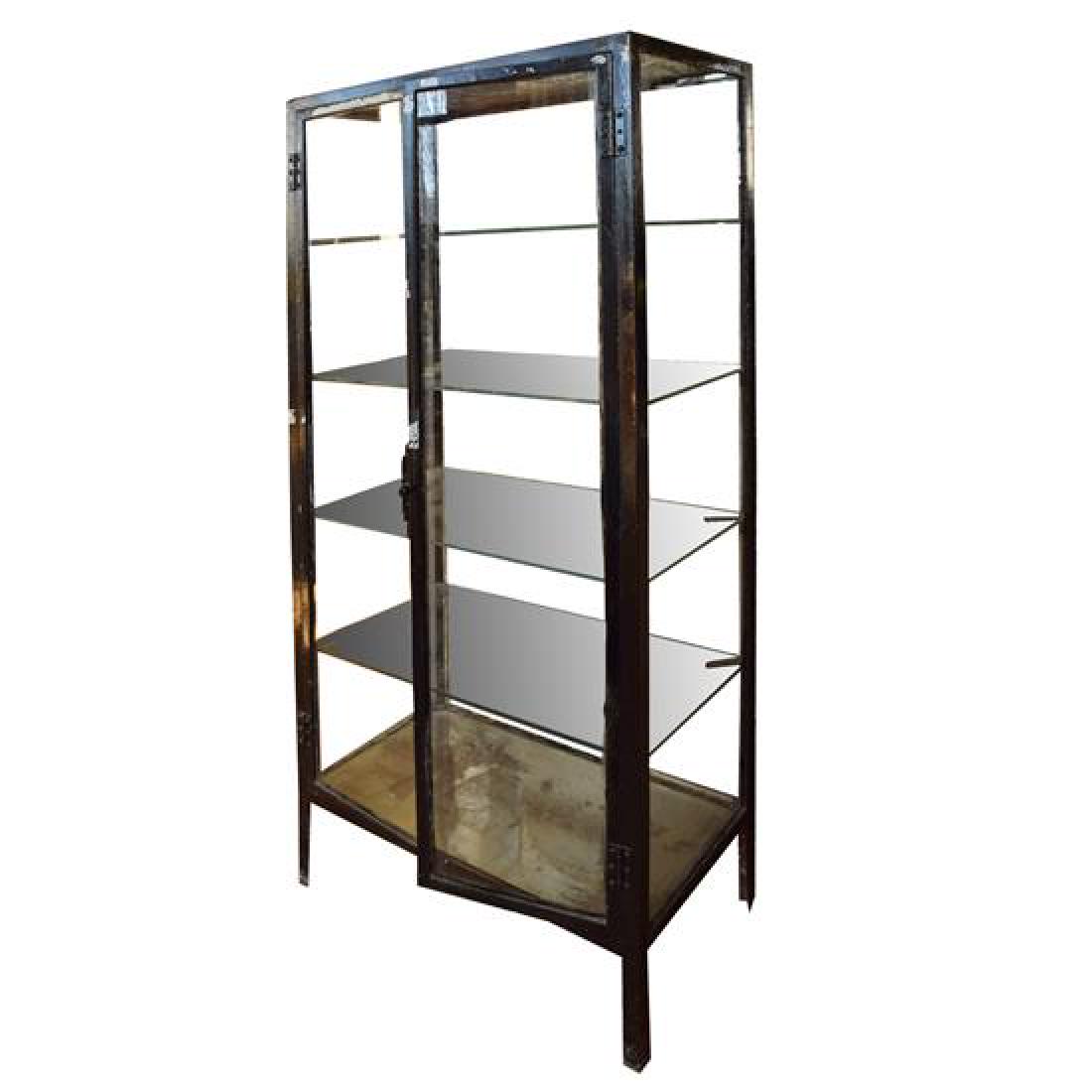 A Metal and Glass Medicine Cabinet 25.5 " W x 14.5" D x (1 of 3)