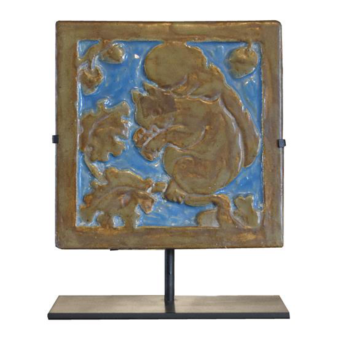 A Ceramic Tile Depicting a Squirrel 8.5" W x 3" D x (1 of 4)