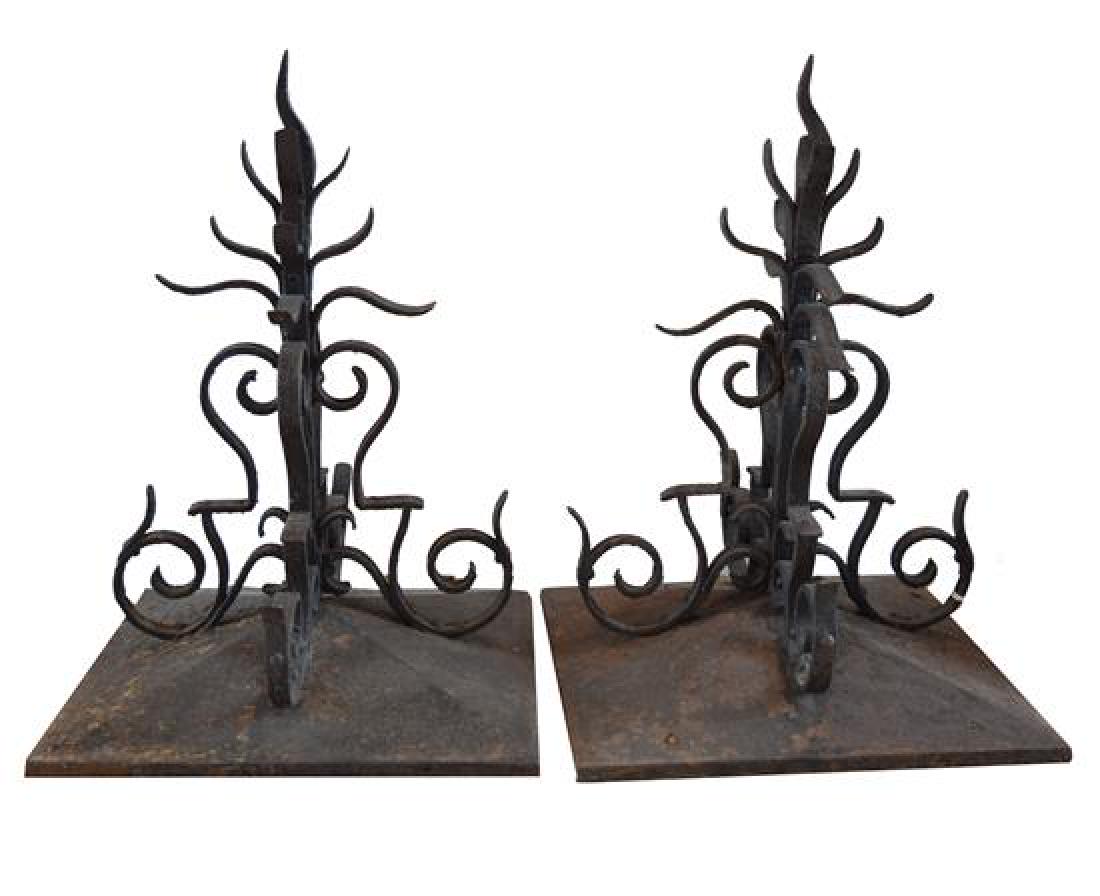 A Pair of Wrought Iron Decorative Finials 12" W x 12" D (1 of 5)
