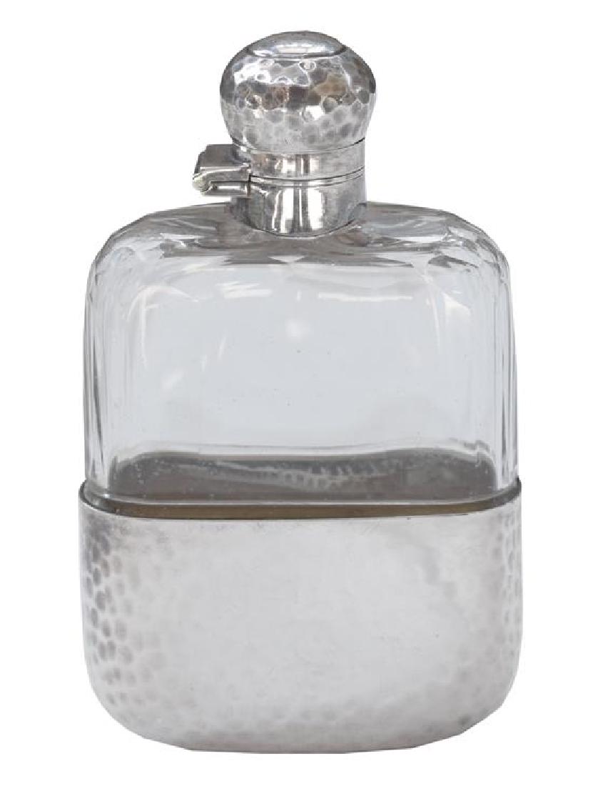 A James Dixon & Sons Hammered Silver and Glass Flask (1 of 5)
