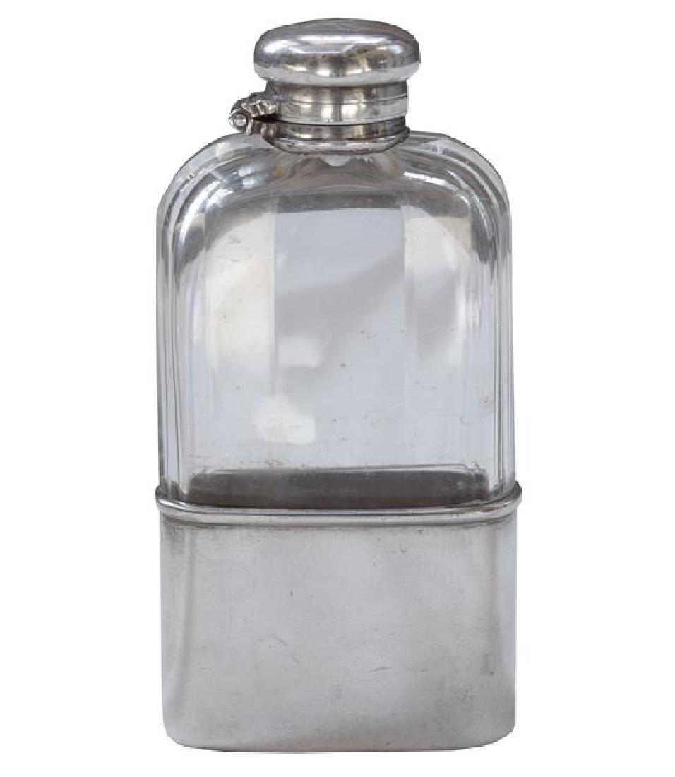 A Tiffany & Co. Cut Glass and Silver Flask 2.5" W x 1" (1 of 7)