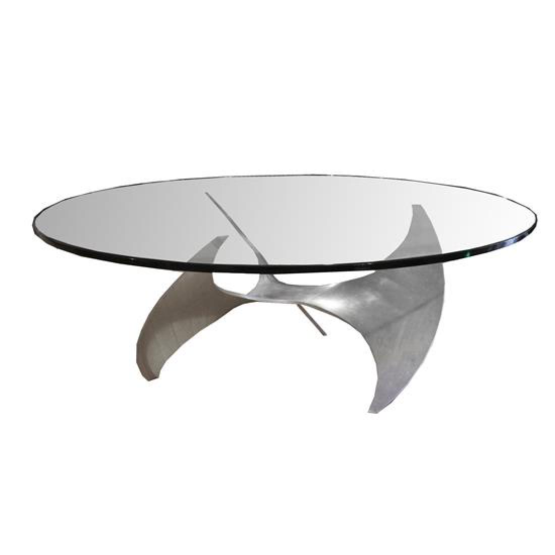 An Aluminum and Glass Propeller Coffee Table by Knut (1 of 2)