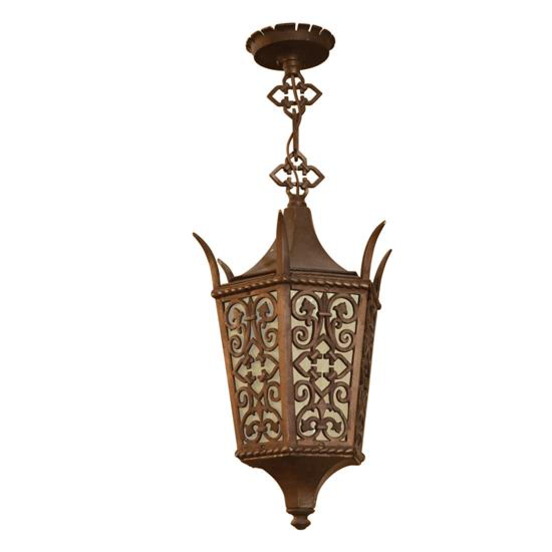 A Bronze Pendant Light Fixture 13" W x 13" D x 27.5" H (1 of 3)