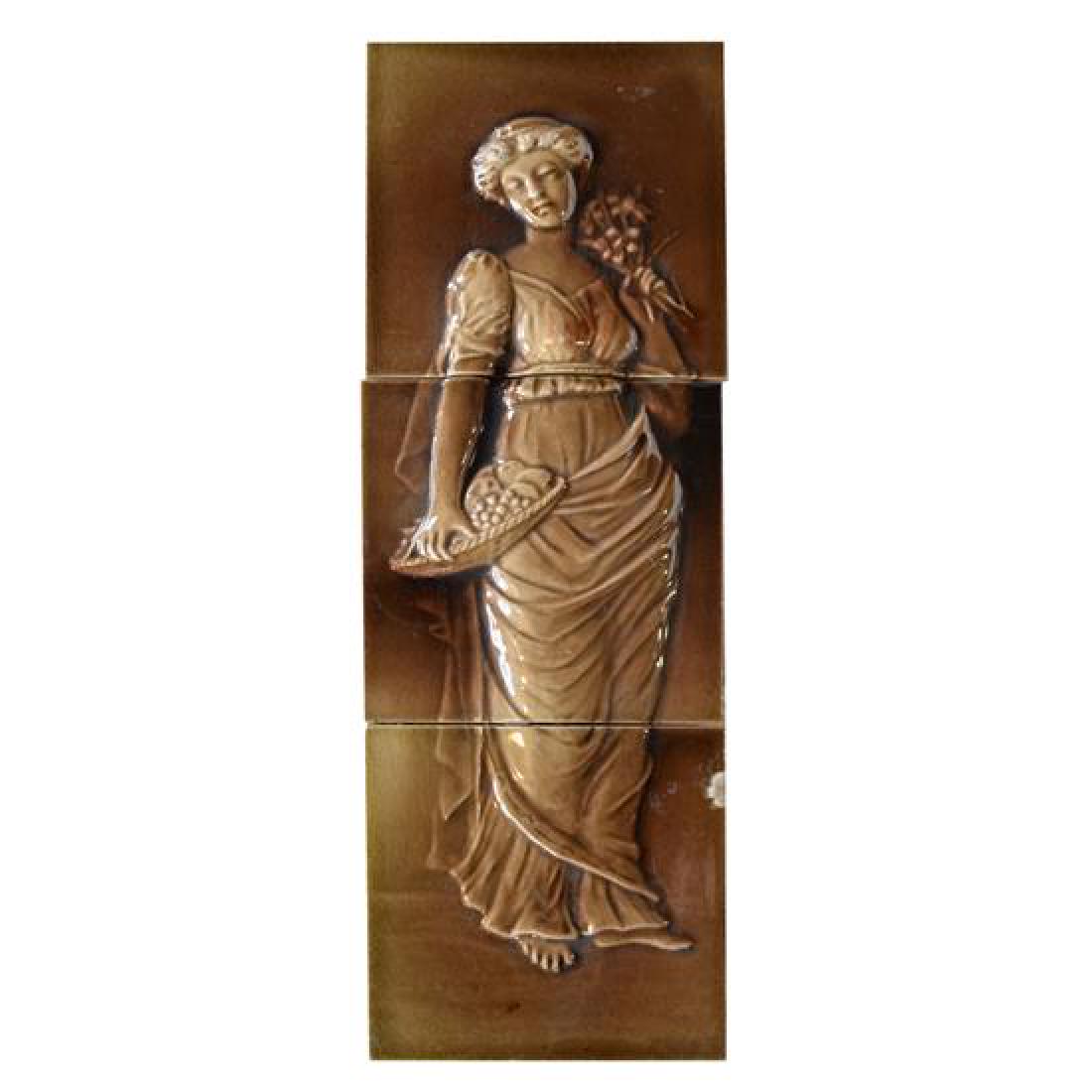 A Three Piece Glazed Ceramic Tile Set by Hamilton Tile (1 of 3)