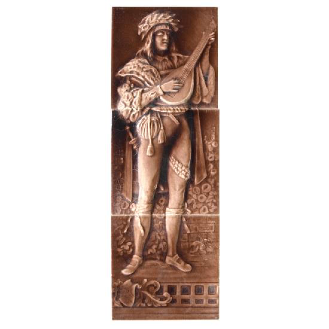 A Three Piece Glazed Ceramic Tile Set by Hamilton Tile (1 of 3)