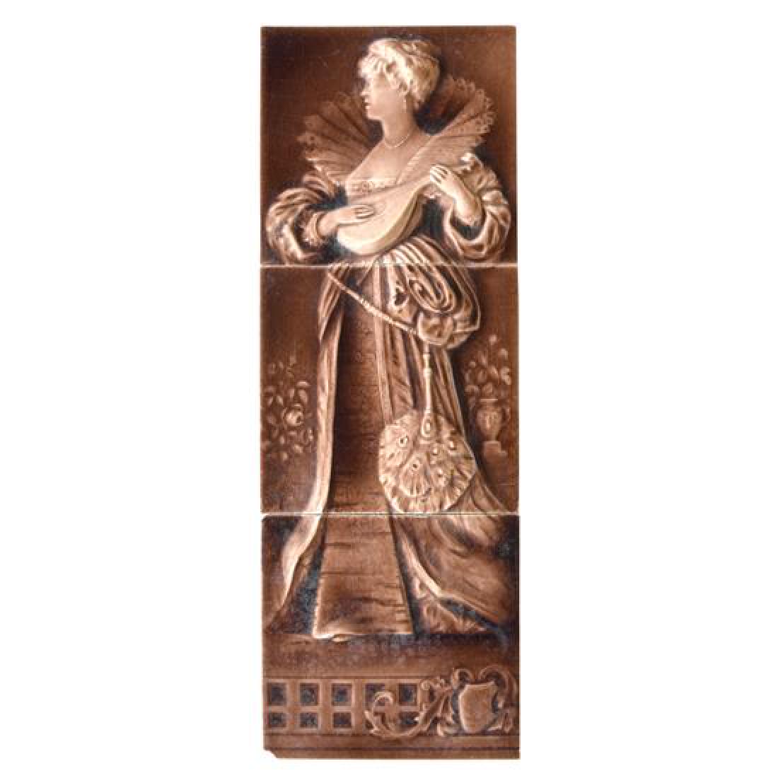 A Three Piece Glazed Ceramic Tile Set by Hamilton Tile (1 of 3)