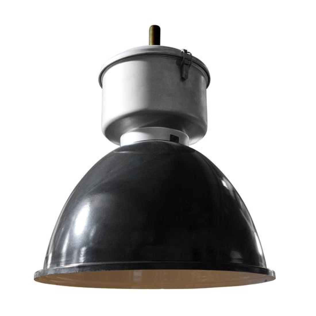 A Set of Three Enameled Steel Industrial Light Fixtures (1 of 4)